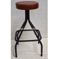 Industrial Metal Tube Bar Stool Leather Seat